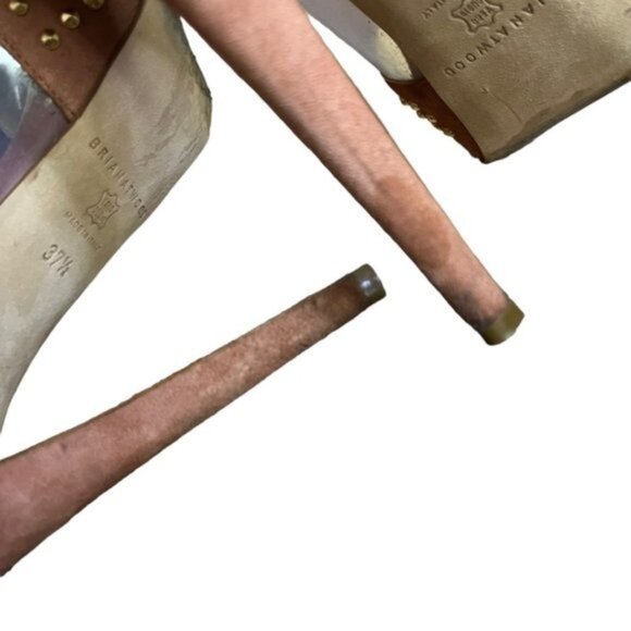 Brian Atwood Loca Studded Pumps Women Size 37.5 US‎ 6 - Picture 10 of 13